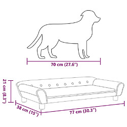 vidaXL Lit pour chien gris clair 100x50x21 cm velours pas cher