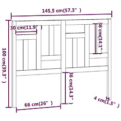 vidaXL Tête de lit Blanc 145,5x4x100 cm Bois massif de pin pas cher