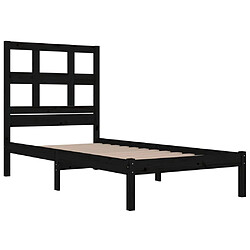 Acheter Maison Chic Lit adulte - Cadre de lit,Structure du lit Contemporain Noir Bois massif 75x190 cm Petit simple -MN54185