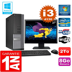 PC DELL 7020 SFF Core I3-4130 Ram 8Go Disque 2 To Wifi W7 Ecran 27" - Occasion