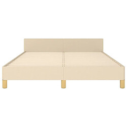 Maison Chic Lit adulte - Cadre Structure de lit avec tête de lit Contemporain Crème 140x200 cm Tissu -MN58412 pas cher