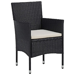 Avis Maison Chic Mobilier à dîner 3 pcs de jardin - Ensemble table et chaises d'extérieur - Salon/Mobilier de jardin classique Résine tressée Noir -MN41599