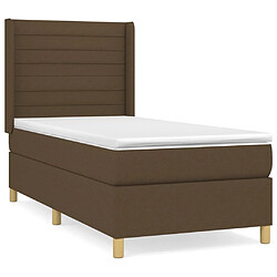 Maison Chic Lit adulte- Lit + matelas,Sommier à lattes de lit avec matelas Marron foncé 90x190 cm -GKD53165