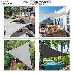 Vounot Voile d ombrage Triangle HDPE avec 19 pcs kit de montage