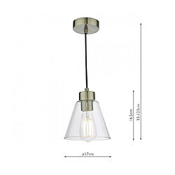 Luminaire Center Suspension Jie Laiton antique,verre 1 ampoule 16,5cm pas cher