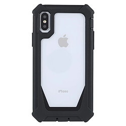 Coque en TPU + acrylique anti-rayures, détachable 2-en-1 noir pour votre iPhone X/XS 5.8 pouces