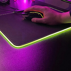 Tapis de souris de jeu RVB 340 × 245 × 3 mm Tapis de souris LED avec base en caoutchouc antidérapant, tapis de souris souple pour clavier d'ordinateur pour MacBook, PC, ordinateur portable, bureau pas cher