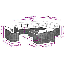 Avis Maison Chic Salon de jardin avec coussins 13 pcs | Ensemble de Table et chaises | Mobilier d'Extérieur gris résine tressée -GKD16427