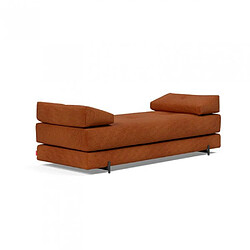 Inside 75 Méridienne design SIGMUND INDU Burnt Orange convertible lit 160*200 cm pieds Acier noir