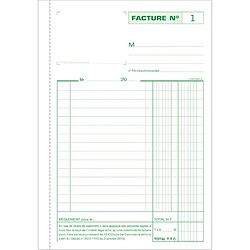 Cahier de facture avec tva Manifold Exacompta autocopiant 21 x 14,8 cm 50 pages triple exemplaires 3279E