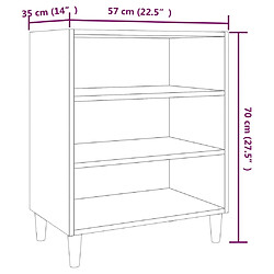 vidaXL Buffet chêne marron 57x35x70 cm bois d'ingénierie pas cher