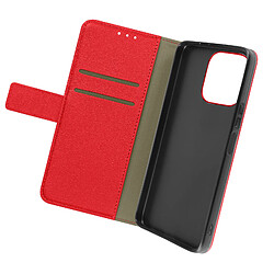 Avizar Étui pour Honor X6a Clapet Portefeuille Support Vidéo Série Essential Rouge