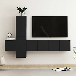 vidaXL Ensemble de meubles TV 5 pcs Noir Bois d'ingénierie