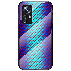 Coque en TPU anti-rayures, texture en fibre de carbone, antichoc fibre bleue pour votre Xiaomi 12/12X