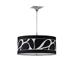 Luminaire Center Suspension Manhattan Chrome poli, blanc givré