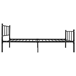 Avis vidaXL Cadre de lit sans matelas noir métal 90x200 cm