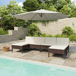 Maison Chic Salon de jardin 6 pcs + coussins - Mobilier/Meubles de jardin - Table et chaises d'extérieur Résine tressée Marron -MN35394