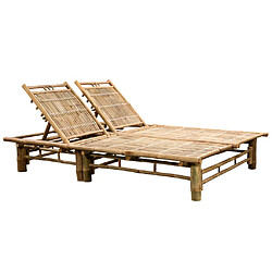 Maison Chic Chaise longue | Transat Bain de soleil pour 2 personnes avec coussins Bambou -GKD35366