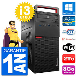 PC Tour Lenovo ThinkCentre M700 Intel i3-6100 RAM 8Go Disque 2To Windows 10 Wifi - Occasion