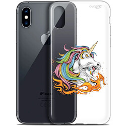 Caseink Coque arrière Apple iPhone Xs / X (5.8 ) Crystal Gel HD [ Nouvelle Collection - Souple - Antichoc - Imprimé en France] Licorne de Feu