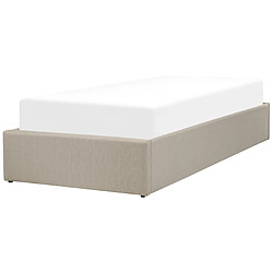 Beliani Lit avec coffre en tissu beige 90x200 DINAN pas cher