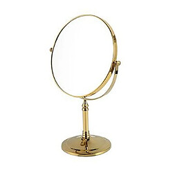 Universal Miroir de bain 8 pouces rond miroir mural table loupe composée de cosmétiques miroir en laiton double face or pour la salle de bains | miroir de salle de bains miroir rond(Or)