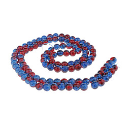 Avis 100pcs Perles De Verre Colorées Rondes En Vrac Espaceur Bricolage Rouge Et Bleu