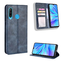 Wewoo Housse Coque Étui en cuir à boucle magnétique avec rétro pour Crazy Horse Texture horizontale Galaxy M30avec support et fentes cartes et cadre photo Bleu pas cher