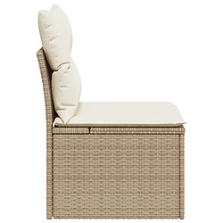 Acheter vidaXL Chaise de jardin sans accoudoirs avec coussins beige poly rotin