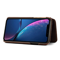 Wewoo Housse Coque Etui à rabat horizontal en cuir de vachette couleur grain de cire Oil Max pour iPhone XRavec emplacements cartes et portefeuille brun pas cher