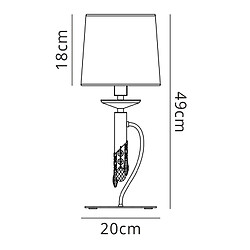 Luminaire Center Lampe de Table Tiffany 1+1 Ampoule E14+G9, chrome poli avec Abat jour blanc & cristal transaparent