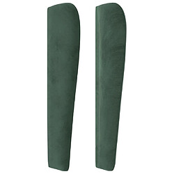 Acheter Maison Chic Tête de lit moderne avec oreilles pour chambre - Décoration de lit Vert foncé 93x23x118/128 cm Velours -MN14932