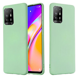 Coque en silicone Liquide de couleur unie avec sangle souple vert pour votre Oppo F19 Pro+ 5G