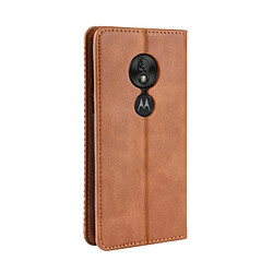 Avis Wewoo Housse Coque Étui en cuir à boucle magnétique avec texture rétro et pour Motorola Moto G7 Play (version US), support emplacements pour cartes porte-monnaie (Marron)