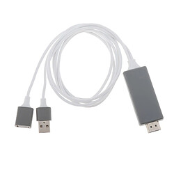 Adaptateur De Convertisseur USB Vers HDMI Alimenté Par USB 4K Pour IPhone X / 8/8 Plus / 7 Blanc