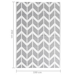 vidaXL Tapis d'extérieur Gris 190x290 cm PP pas cher