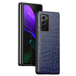 Coque en TPU + PU anti-rayures bleu pour votre Samsung Galaxy Z Fold2 5G