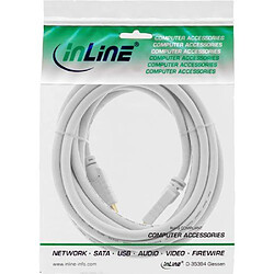 InLine câble de raccordement high speed premium mâle/mâle-câble hDMI avec ethernet - 5 m-blanc/or