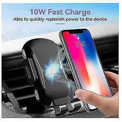 Acheter Chrono Chargeur de voiture sans fil, 10W Qi Fast Chargeur de voiture sans fil avec capteur automatique Support de téléphone de voiture Vent Mount pour iPhone 13/12/11/X et Pro seies, Samsung Galaxy S10/S20/21 (Noir)