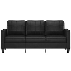 Avis Maison Chic Canapé à 3 places,Canapé droit,Sofa de Salon,Banquette Noir 180 cm Similicuir -GKD798167