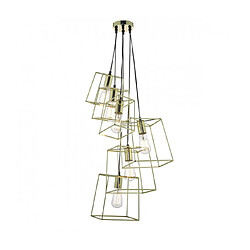 Luminaire Center Suspension Tower Or poli 6 ampoules 70cm