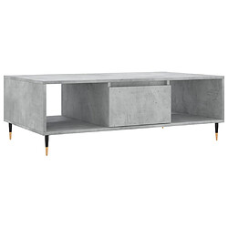 vidaXL Table basse gris béton 104x60x35 cm bois d'ingénierie