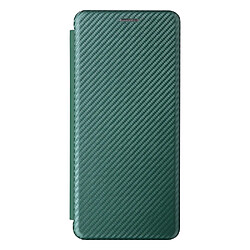 Coque en TPU + PU texture en fibre de carbone avec béquille en anneau et porte-carte vert pour votre Motorola Moto G51 5G