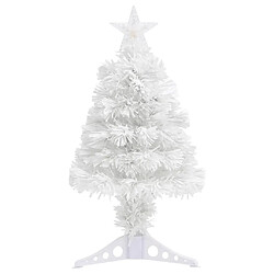 vidaXL Arbre de Noël artificiel pré-éclairé blanc 64 cm fibre optique