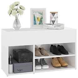 Acheter Maison Chic Banc à chaussures | Meuble de rangement à chaussures Meuble d'Entrée Blanc brillant 80x30x45 cm Aggloméré -MN79328