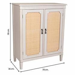 Meuble d'Entrée Alexandra House Living Blanc Rotin Bois d'épicéa Bois MDF 36 x 95 x 78 cm pas cher