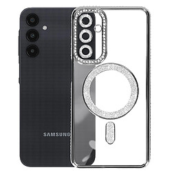 Avizar Coque Diamant pour Samsung Galaxy A25 MagSafe Contour Strass Noir