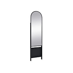 Acheter Vente-Unique Miroir sur pied avec 2 étagères - Métal - L.46 x P. 41 x H. 172 cm - Noir - LIVIO