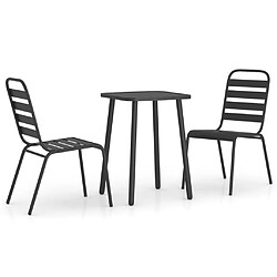 Maison Chic Ensemble de salle à manger de jardin 3 pcs,Table et chaises d'extérieur anthracite acier -GKD230401