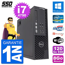 PC Dell Precision T1700 SFF Intel Core i7-4790 RAM 8Go SSD 120Go Windows 10 Wifi - Occasion